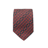 RED MATRIX TIE AND POCKET SQUARE SET